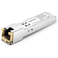 QSFPTEK 10GBASE-T SFP+ vara RJ45 moduļa raiduztvērējs līdz 30 m, Cat6a/7 Fiber 10G līdz RJ45 priekš Cisco SFP-10G-TS, Ubiquiti UF-RJ45-10G, Netgear, D-Link, Supermicro, Links TP-,L Citi slēdži