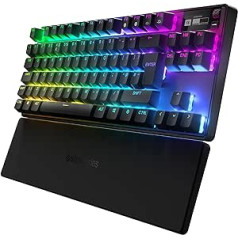 SteelSeries Apex Pro TKL bezvadu mehāniskā spēļu tastatūra, pasaulē ātrākā tastatūra, pielāgojama reakcija, Bluetooth 5.0, 2,4 GHz, angļu (QWERTY) izkārtojums