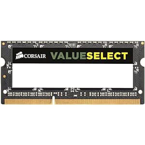 Corsair Value Select SODIMM 4GB (1x4GB) DDR3 1333MHz C9 Speicher für klēpjdatoriem/piezīmjdatoriem — Schwarz