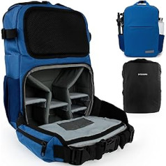 ENTDECKBAG Camera Backpack Anti-Theft [with Waist Belt] Storage Space 14 Inch Laptop Compartment Photo Backpack for SLR Camera Backpack Men Women (Blue)