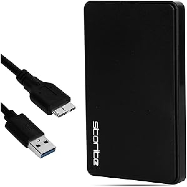 Storite ārējais cietais disks 250 GB HDD USB 3.0 īpaši ātrs plāns datu dublējuma krātuves paplašinājums — pārnēsājams cietais disks, kas ir saderīgs ar Mac, klēpjdatoru, personālo datoru, Xbox, Xbox One, PS4 (melns)