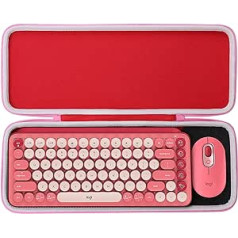 Aenllosi Hard Carry Case for Logitech Pop Keys Mechanical Wireless Keyboard and Mouse, Bag Only (Red)