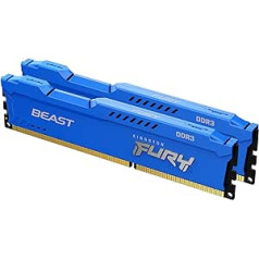 Kingston Fury Beast Blue 16GB (2x8GB) 1600MHz DDR3 CL10 galddatora atmiņas komplekts ar 2 KF316C10BK2/16