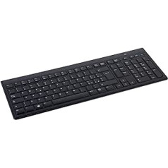 Kensington bezvadu tastatūra — AdvanceFit USB plānā pilna izmēra tastatūra, kas saderīga ar Windows un Mac — melna — K72344IT