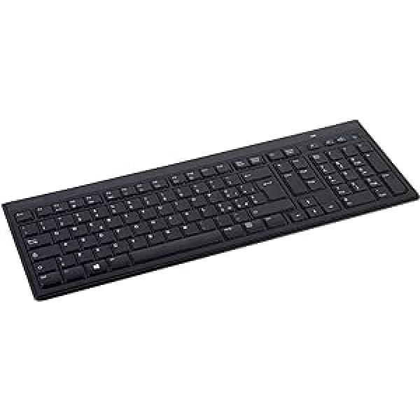 Kensington bezvadu tastatūra — AdvanceFit USB plānā pilna izmēra tastatūra, kas saderīga ar Windows un Mac — melna — K72344IT