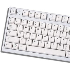 Baltas taustiņu vāciņi Doubleshot Cherry Profile 121 taustiņi, pielāgoti minimālistiski taustiņu vāciņi, kas paredzēti Cherry MX Gateron Kailh Switches mehāniskajām tastatūrām