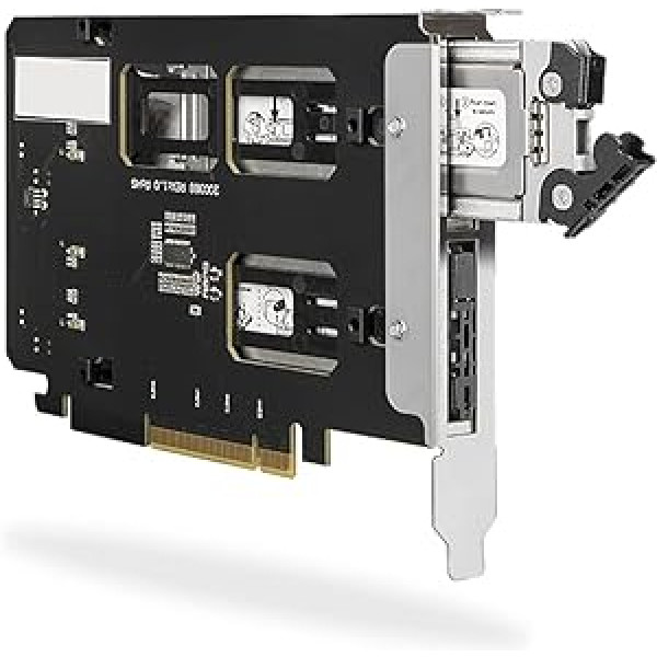 ICY DOCK ToughArmor MB842MP-B PCIe 4.0 Bifurcation Removable Frame Adapter Card Passive Cooled for 2X M.2 NVMe SSDs in PCIe x8/x16 Slot with Removable Tray