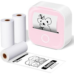 ASprink Mini Pocket Printer with 3 Paper Rolls, T02 Mini Printer, Sticker Printer, Mini Sticker Printer, Thermal Printer, Mini Bluetooth Printer, Inkeless Printer for Notes, Memos, Magazines, DIY