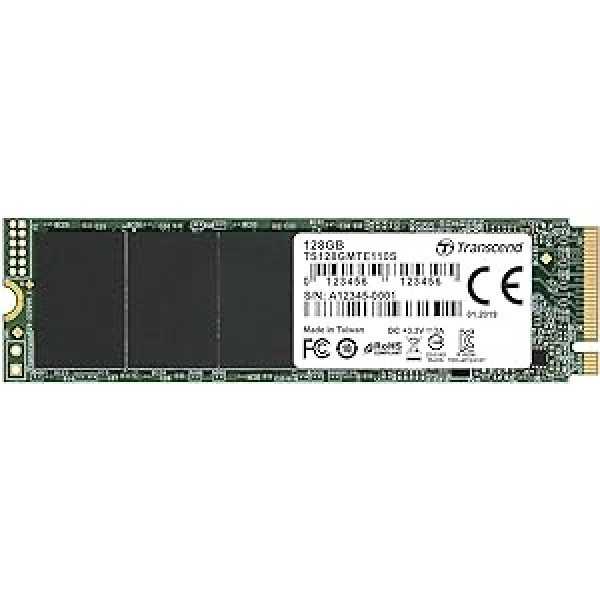 Transcend 128GB PCIe™ Gen3 x4 M.2 SSD 2280 für High-End-Anwendungen (spēļu, digitālā audio un videoproduktu u.c.); schnelle Übertragung (bis zu1.700 / 1.400 MB/s) TS128GMTE110S