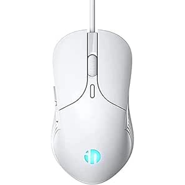 GameXtrem Gaming Mouse Professional Gaming Mouse with 7 Macro Programmable Buttons Quiet Click RGB Backlit Wired Optical Mouse for PC Laptop (White)