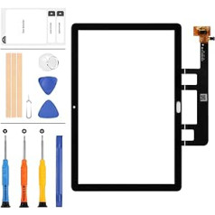 10.1 Inch Screen Replacement for Huawei MediaPad M5 Lite LTE 10 BAH2-L09 BAH2-L09C Bach2-L09C Bach2-W19C Touch Screen Digitizer Sensor Full Glass Panel Lens Parts Kits, with Free Tools Kits (Black)