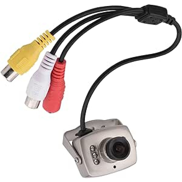 Yunseity mini kamera, 3,6 mm 6 LED vadu CMOS audio/video CCTV novērošanas kamera, mikro nakts redzamības digitālā videokamera atbalsta PAL/NTSC (PAL sistēmu)