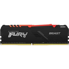 Kingston Fury Beast RGB 8GB 3733MT/s DDR4 CL19 galddatora viena moduļa atmiņa KF437C19BBA/8