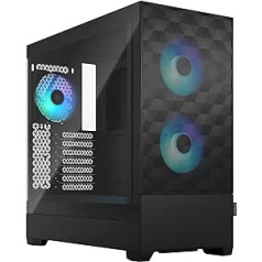 Fractal Design Pop Air RGB melns - rūdīta stikla caurspīdīga nokrāsa - šūnveida sieta priekšpuse - TG sānu panelis - iekļauti trīs 120 mm Aspect 12 RGB ventilatori - ATX High Airflow Mid Tower datora spēļu futrālis