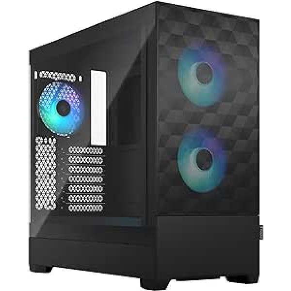 Fractal Design Pop Air RGB melns - rūdīta stikla caurspīdīga nokrāsa - šūnveida sieta priekšpuse - TG sānu panelis - iekļauti trīs 120 mm Aspect 12 RGB ventilatori - ATX High Airflow Mid Tower datora spēļu futrālis