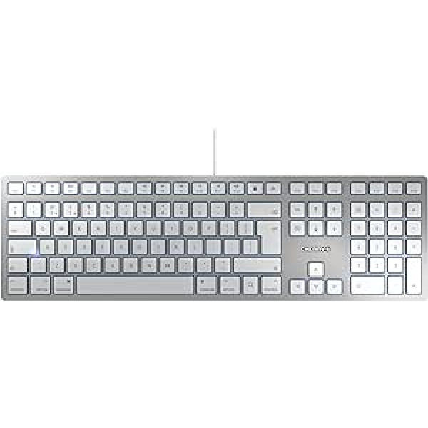 CHERRY KC 6000 Slim MAC tastatūrai USB QZERTY UK English Silver — tastatūras (standarta, USB, QZERTY, sudraba)