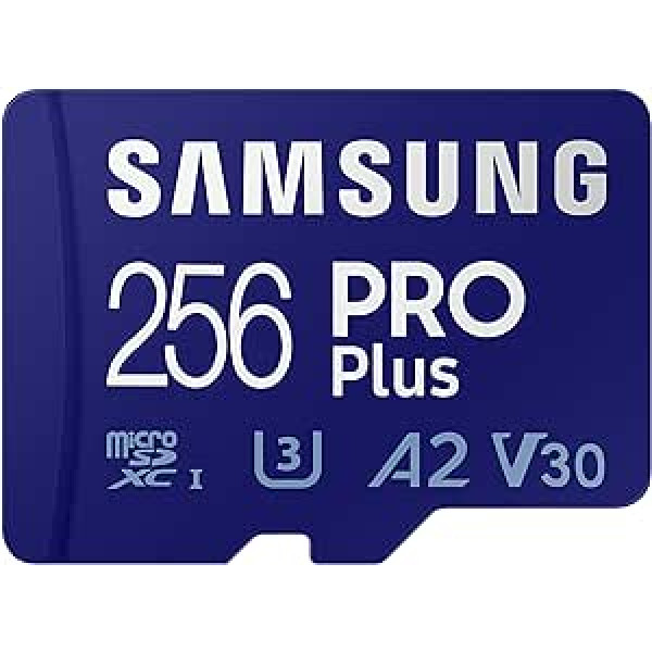 Samsung PRO Plus MB-MD256KB/WW MicroSD Card 256GB UHS-I U3 Full HD & 4K UHD 160MB/s Read 120MB/s Write Memory Card for Smartphone, Drone or Action Cam - Includes USB Card Reader