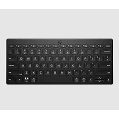 HP 350 bezvadu Bluetooth tastatūra ar daudzām ierīcēm QWERTY itāļu izkārtojuma emocijzīmes, kas saderīgas ar Windows, Android, Chrome OS, MacOS, iPadOS, melns