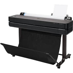 HP DesignJet T630 lielformāta printeris, 36 collas, līdz A0, mobilā drukāšana, Wi-Fi, Gigabit Ethernet, liela ātruma USB 2.0, 1 gada garantija (5HB11A) - melns