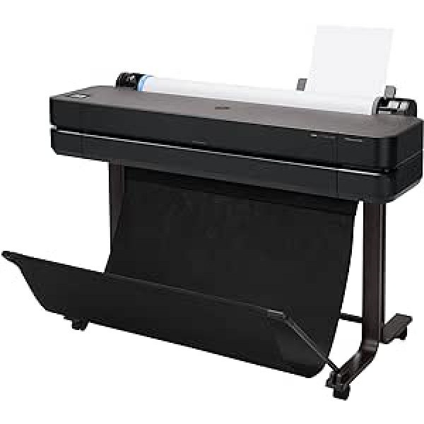 HP DesignJet T630 lielformāta printeris, 36 collas, līdz A0, mobilā drukāšana, Wi-Fi, Gigabit Ethernet, liela ātruma USB 2.0, 1 gada garantija (5HB11A) - melns