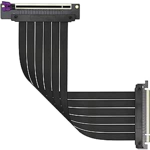 Cooler Master MasterAccessory stāvvada kabelis PCIe 3.0 x16 Ver. 2 - EMI ekranēts, īpaši elastīgs TPE kabelis, pastiprināti PCI sloti, zelta kontaktu savienotāji, ABS aizsargkorpuss - 300 mm