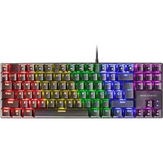 Mars Gaming MK80 melns, mehāniskā spēļu tastatūra TKL FRGB, antighosting, slēdzis mehāniski brūns, spāņu valoda