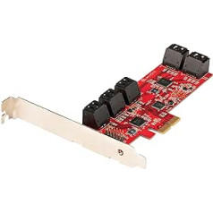 StarTech.com PCIe SATA kontrollera karte — 10 portu SATA 3 paplašināšanas karte/kontrolleris — 6 Gbps — pilna un zema profila rāmis — PCI Express cietā diska kontrolieris/adapteris (10P6G PCIE SATA KARTE)