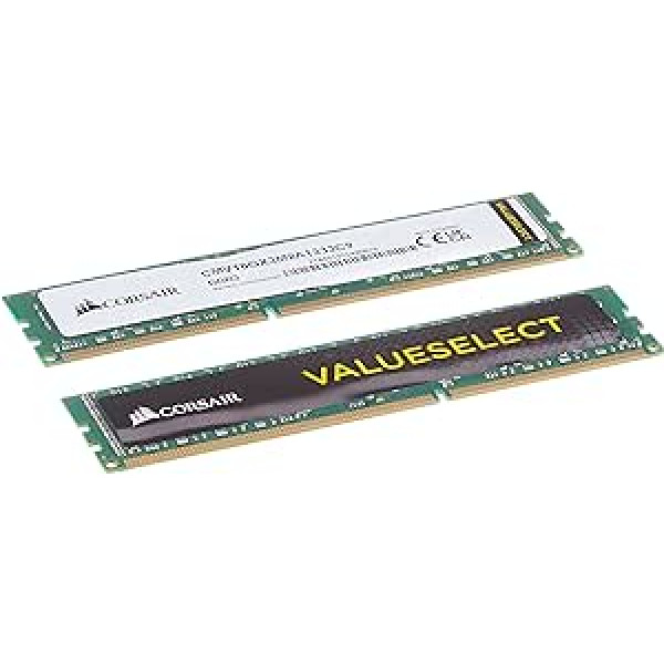 „Corsair CMV16GX3M2A1333C9 Value Select“ 16 GB (2 x 8 GB) DDR3 1333 Mhz CL9 standartinė darbalaukio atmintis