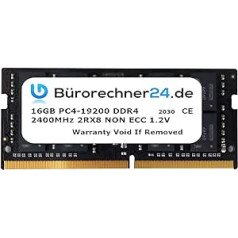 Bürorechner24.de 16GB DDR4 SODIMM klēpjdatora RAM | PC4-19200 | 2400MHz 2RX8 | Bez ECC | 1,2 V