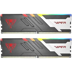 Patriot Viper Venom RGB DDR5 32 GB (2 x 16 GB) 6400 MHz UDIMM galddatoru spēļu atmiņas komplekts — PVVR532G640C32K