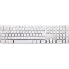 Matias FK418BTS-DE Aliuminio kabelis Tastatur (Multi-Connect Funktionalität für Mac OS) silber