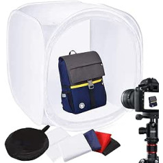 35inch / 90x90 cm Fotostudio Aufnahmezelt Lichtwürfel Diffusion Soft-Box-Set mit 4 Farben Backdrops (Rot Dunkelblau Schwarz Weiß) für Fotografie