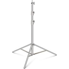 NEEWER 102 inches/2.6 m Stainless Steel Light Stand, Spring Padded, Robust Photography Tripod with 1/4 Inch to 3/8 Inch Universal Screw Adapter for Flash, LED Video Light, Ring Light, Monolight,