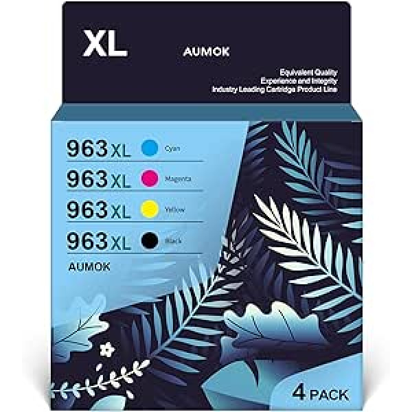 963XL kelių pakuočių rašalo kasetės 963 XL Suderinamas su HP 963XL kasetėmis, skirtomis HP Officejet Pro 9010 9010e 9012 9012e 9014 9015 9016 9018 9019 9020 9025 (colours)