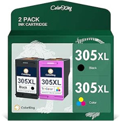 ColorKing 305XL 305 XL printeru kasetnes, kas saderīgas ar HP 305 printeru kasetnēm, kas paredzētas HP DeskJet 2700 2710 2720 DeskJet Plus 4110 4120 Envy 6020e 6020 6032 Envy Pro 640 (Colour)