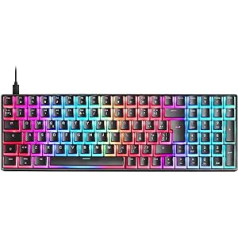 Mars Gaming MKULTRA, mehāniskā tastatūra melna RGB, kompakta 96%, slēdzis Outemu SQ Red, spāņu-ASV