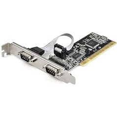 StarTech.com RS232 PCI karte — PCI uz 2 seriālo portu karte — PCI 2 portu DB9 seriālā kontrollera karte RS232 — interfeisa karte — PCI paplašinājums — paplašināšanas karte galddatoriem (PCI2S1P2)