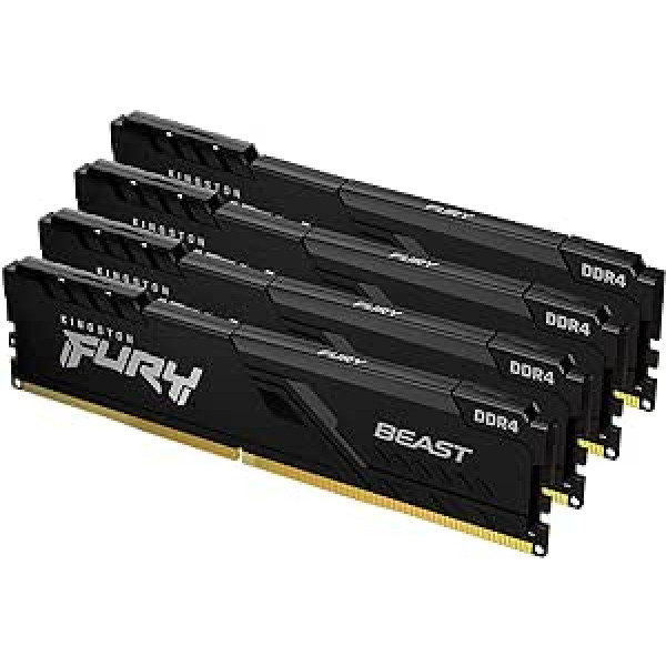 Kingston FURY Beast 128GB (4x32GB) 2666MHz DDR4 CL16 galddatora atmiņas komplekts ar 4 KF426C16BBK4/128