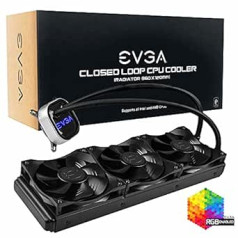 EVGA CLC 360 mm „viskas viename“ RGB LED procesoriaus skysčio aušintuvas, 3 x FX12 120 mm PWM ventiliatoriai, „Intel“, AMD, 400-HY-CL36-V1