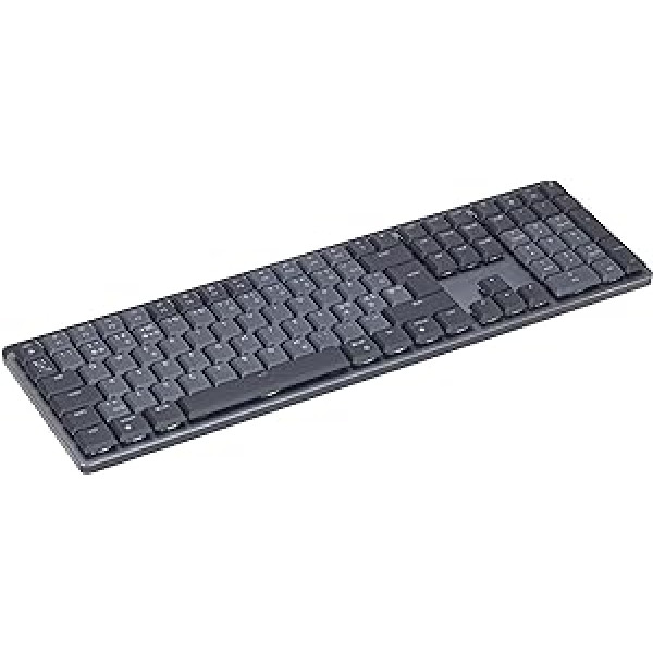 Logitech MX mehāniskā bezvadu apgaismota veiktspējas tastatūra, noklikšķināšanas taustiņi, fona apgaismojums, Bluetooth, USB-C, macOS, Windows, Linux, Android, skandināvu QWERTY izkārtojums — pelēks