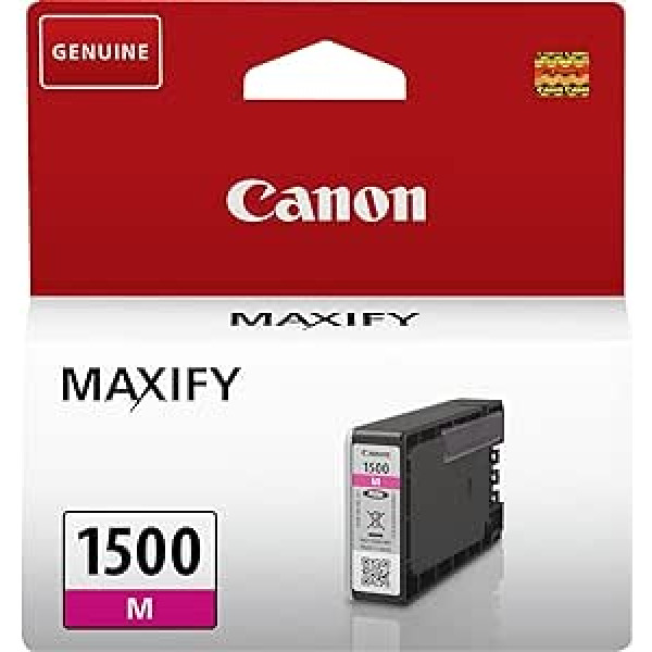 Canon PGI-1500XL oriģinālā tintes kasetne (XL Maxify printeriem MB2050-MB2150-MB2155-MB2350-MB2750-MB2755) Melna, fuksīna