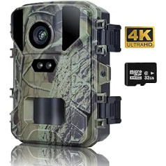 FunKind Hunting Camera 50MP 4K LCD 2.0 Inch Invisible Infrared Camera Waterproof IP65 Night Vision Up to 25M with 32GB SD