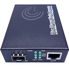 „Elfcam®“ – Ethernet skaidulų keitiklis, RJ45 Gigabit / Mini-GBiC SFP modulis (1,25 G SFP prievadas) Daugiamodis vieno režimo / 0,55–20 km (1 pakuotė)