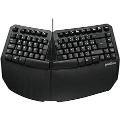 perixx PERIBOARD-413B Mini Ergonomic Vadu USB TKL Melnā tastatūra — AZERTY Beļģija