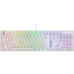 Mars Gaming MK422 Balts, Mehāniskā spēļu tastatūra RGB, Antighosting, Mehāniskais slēdzis zils, franču