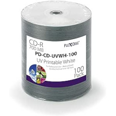 Blu Innovation PlexDisc CD-R, pakuotė 100, 52X, 700 MB, baltas viršus, netinka rašaliniams spausdintuvams