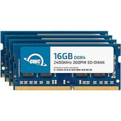 OWC — 64 GB atmiņas jaunināšanas komplekts — 4 x 16 GB PC19200 DDR4 2400 MHz SO-DIMM 27 collu iMac (2017. gada vidus), un saderīgi datori