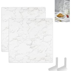 Goshoot 2 x Food Photography Background Panels, 60 x 60 cm, White Marble Photo Studio, Double-Sided Kit Set for Products, Props, Flat Tabletop, Jewelry, Cosmetics, Video, Youtube