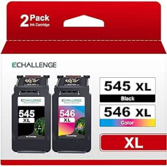 ECHALLENGE PG-545XL CL-546XL Canon printeru kasetnēm 545 546 XL vairāku pakotņu kasetnes TR4550 kasetnēm PIXMA MX495 TS3150 TR4551 MX490 MG3050 melns(S 1