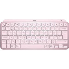 LOGITECH MX Keys Mini Minimalist Wireless Backlit Keyboard, Compact, Bluetooth, Backlight, USB-C, Savietojams ar Apple macOS, iOS, Windows, Linux, Android, Metal, Rozā